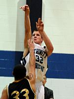 A red-hot Kurt Gruppen led TCC to a CCAC Tournament opening-round win Tuesday night.